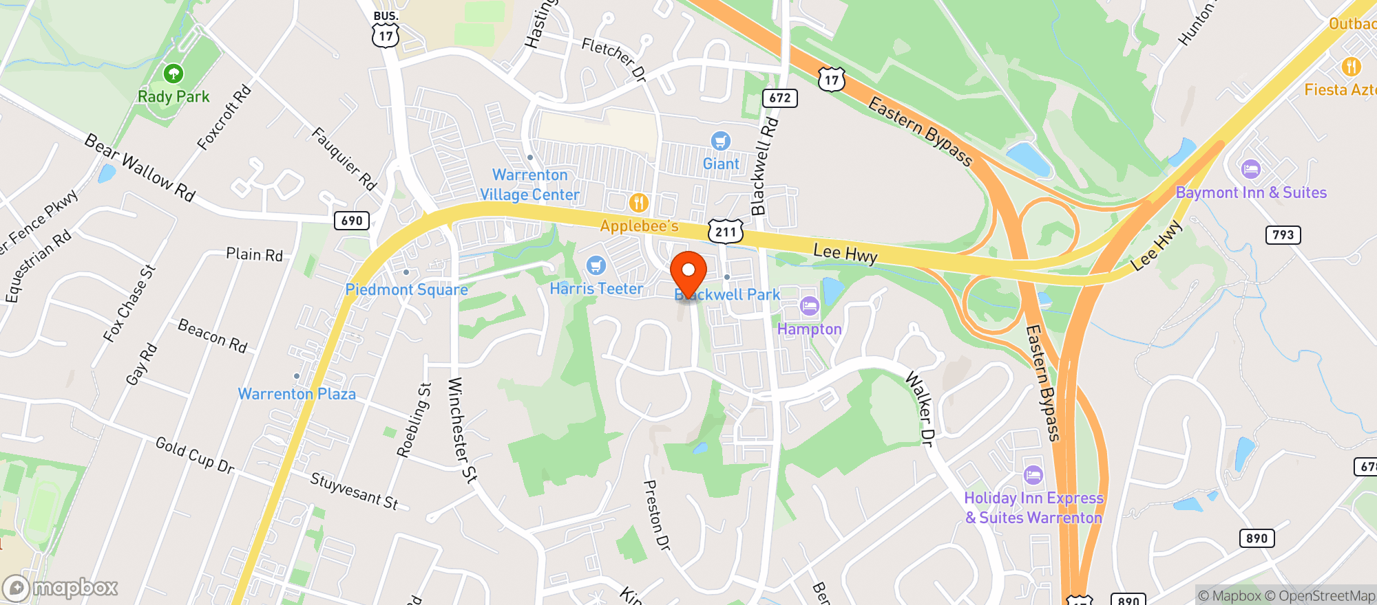 Map showing Harris Teeter
