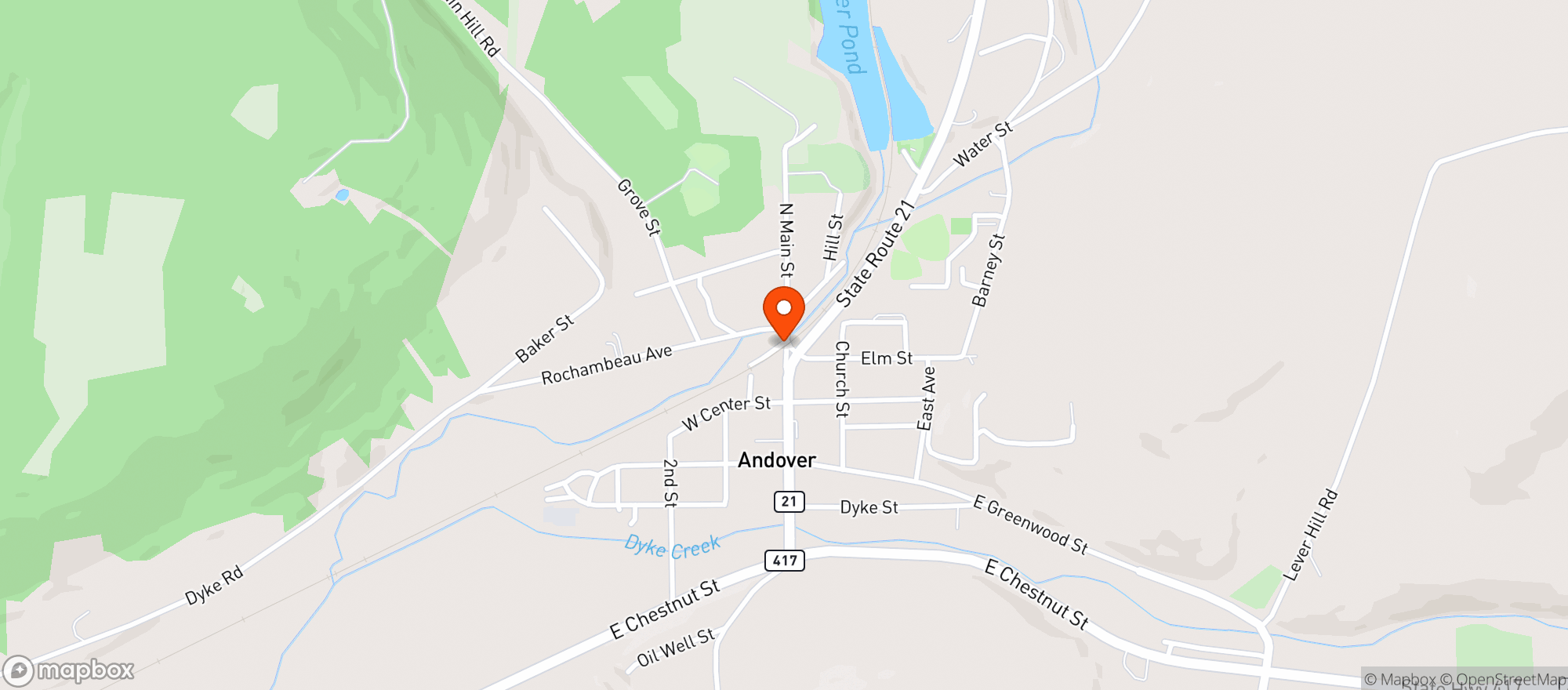 Map showing Steves Gas N Grub Hub