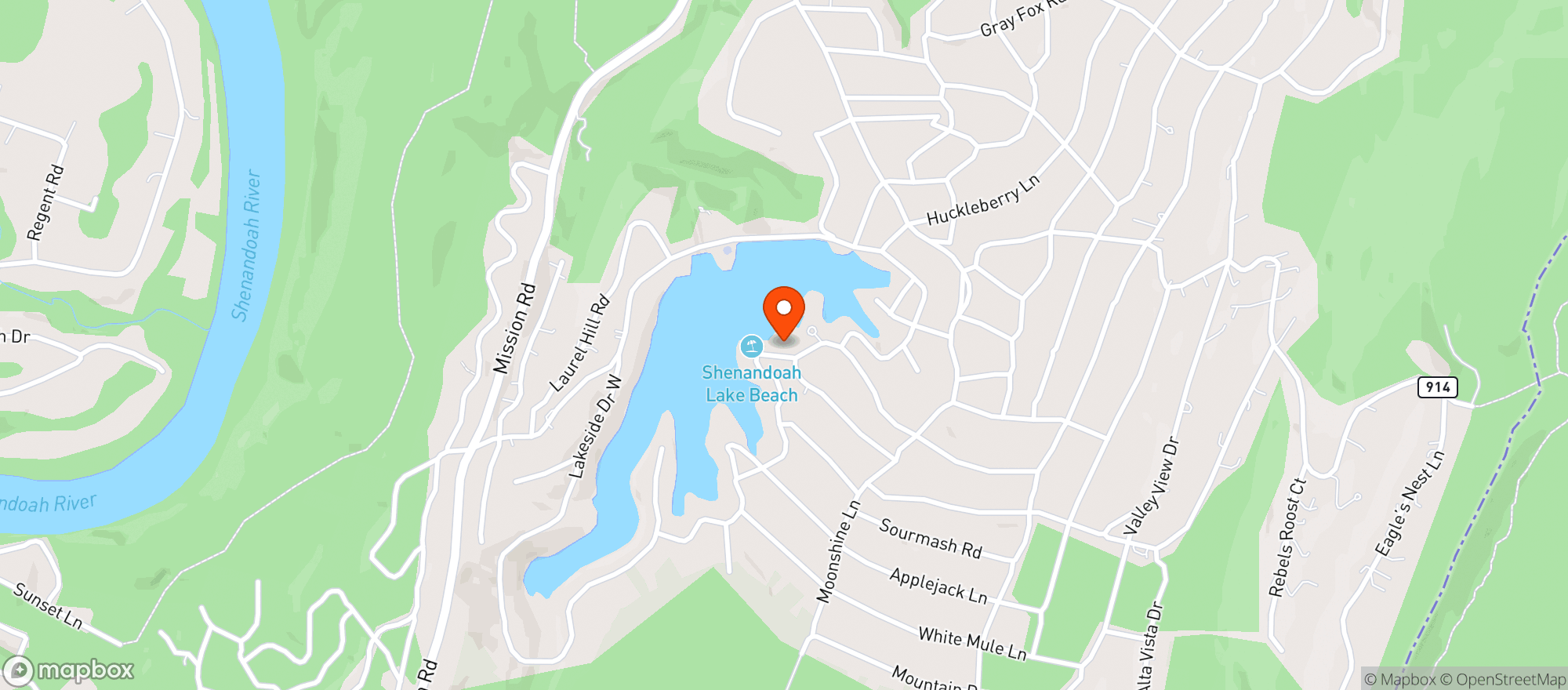 Map showing Mountain Lake Club Resort