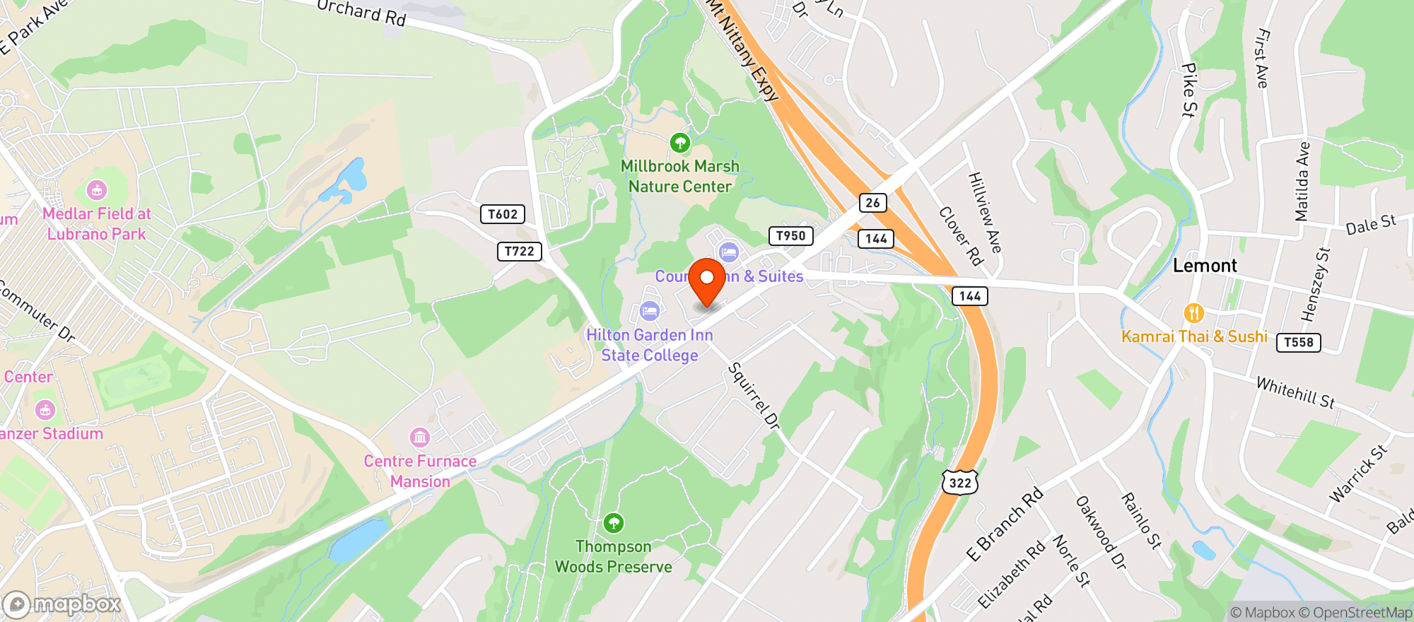 Map showing Hickey Distributors