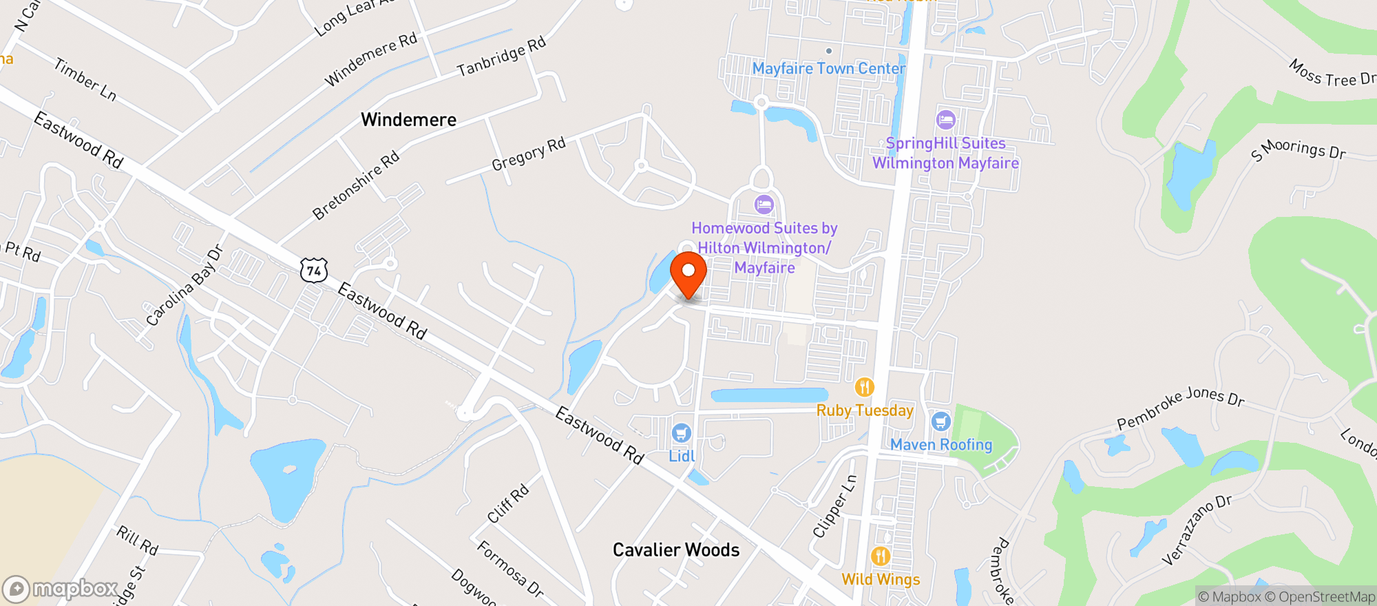 Map showing Harris Teeter