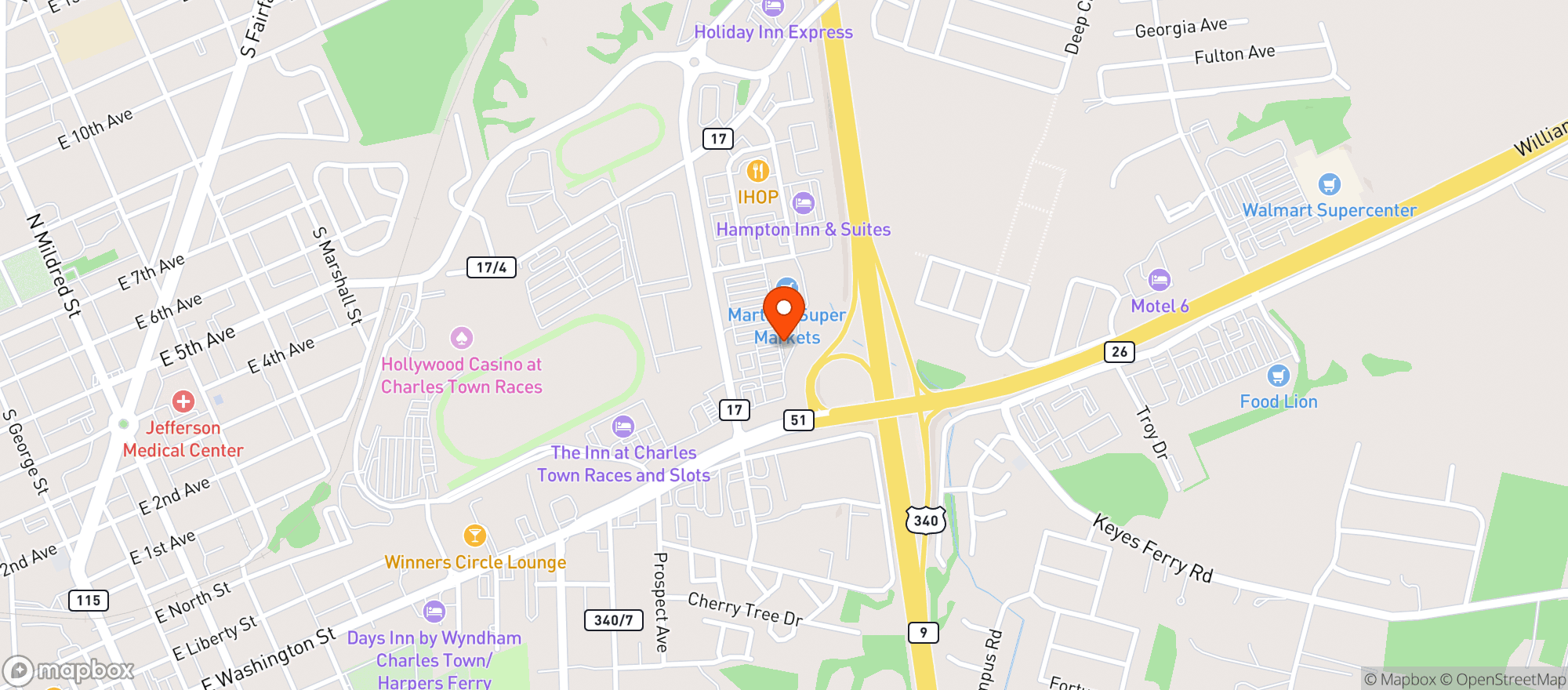 Map showing Gnc