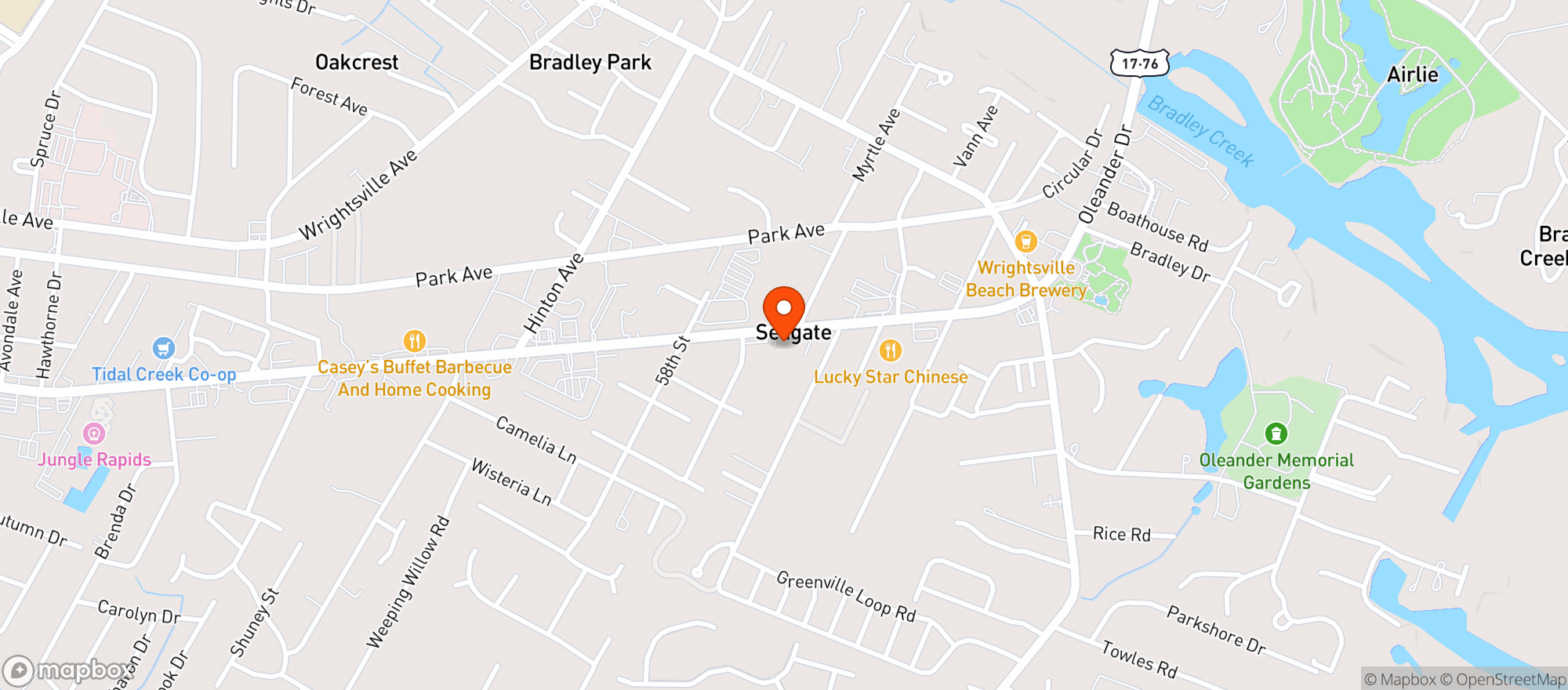 Map showing Moes Original Bbq