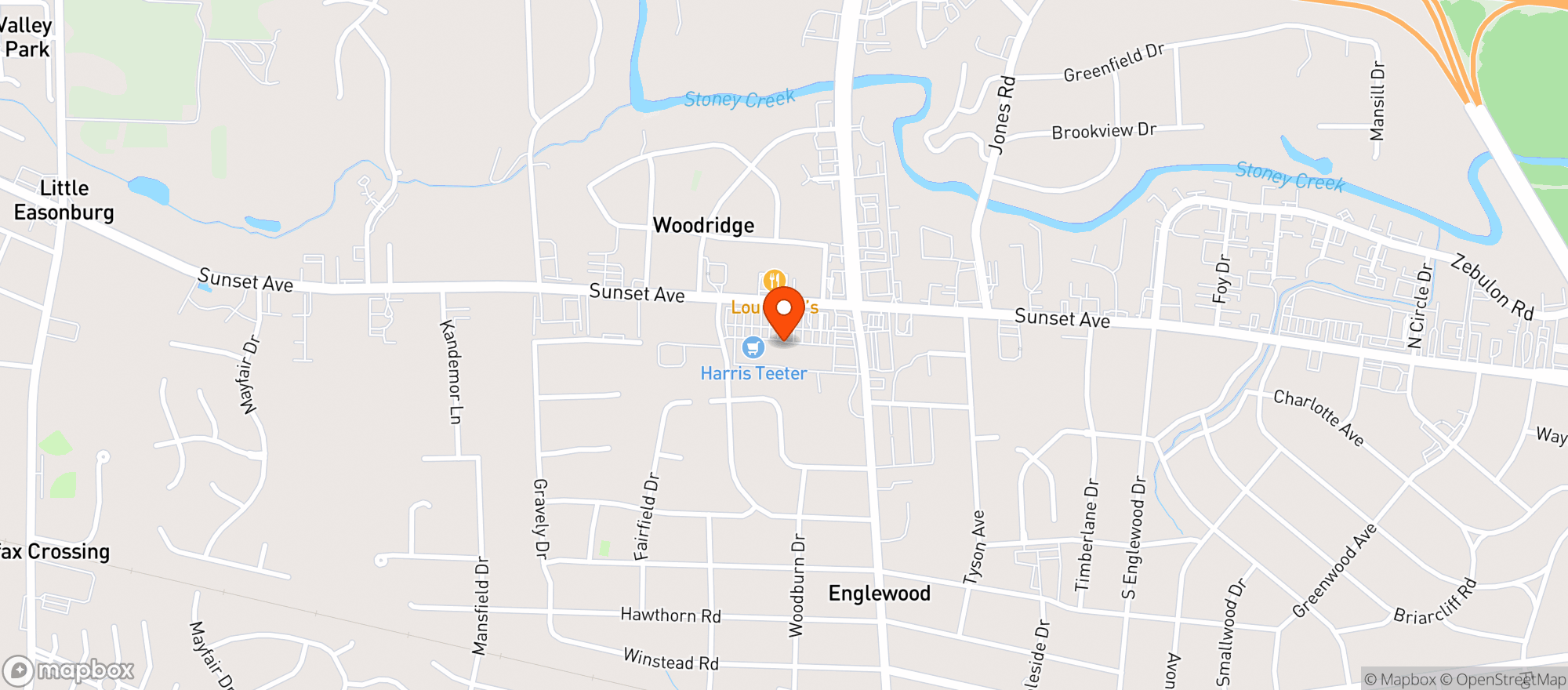 Map showing HARRIS TEETER