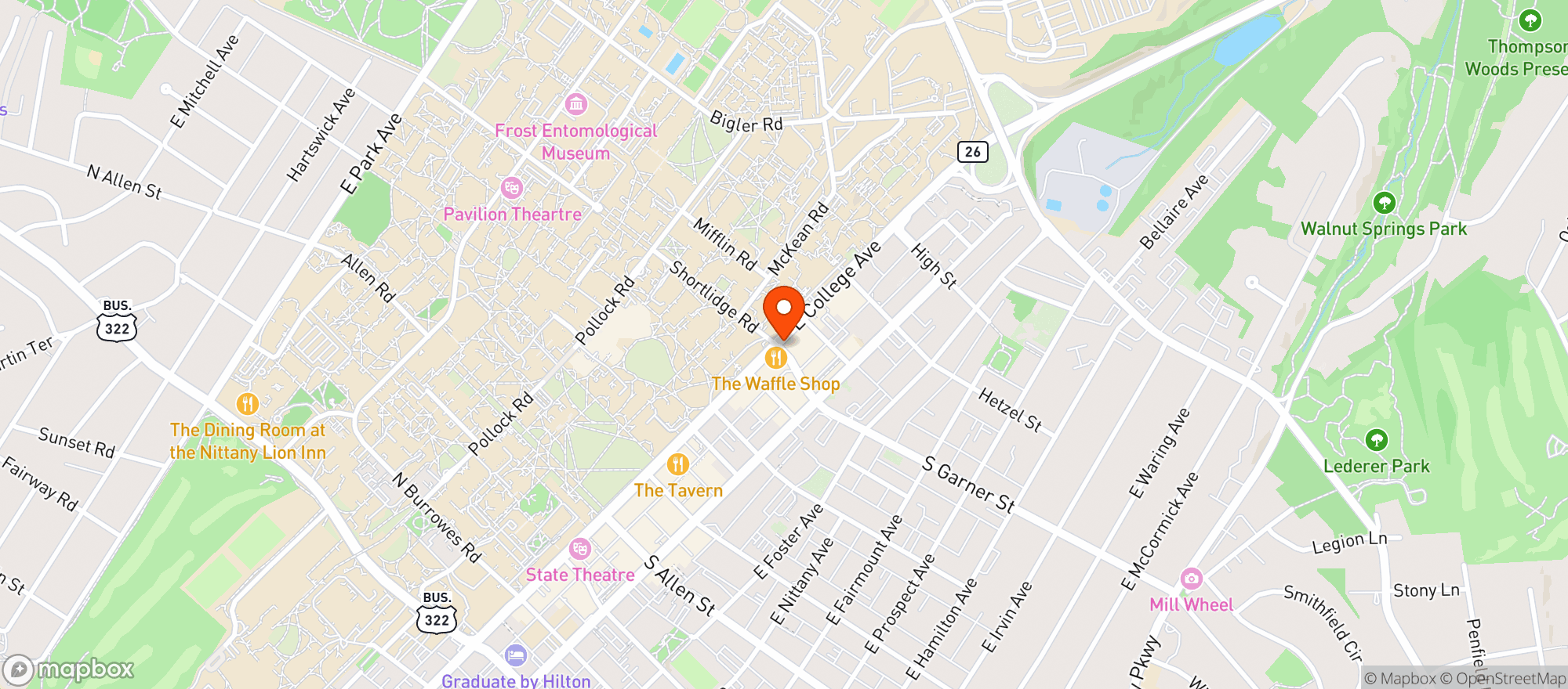 Map showing Mclanahan's Student Store