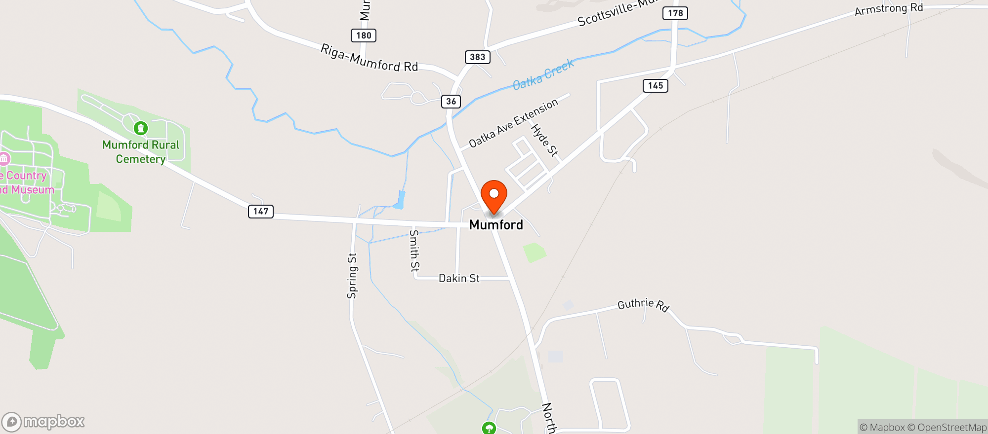 Map showing American Wayside