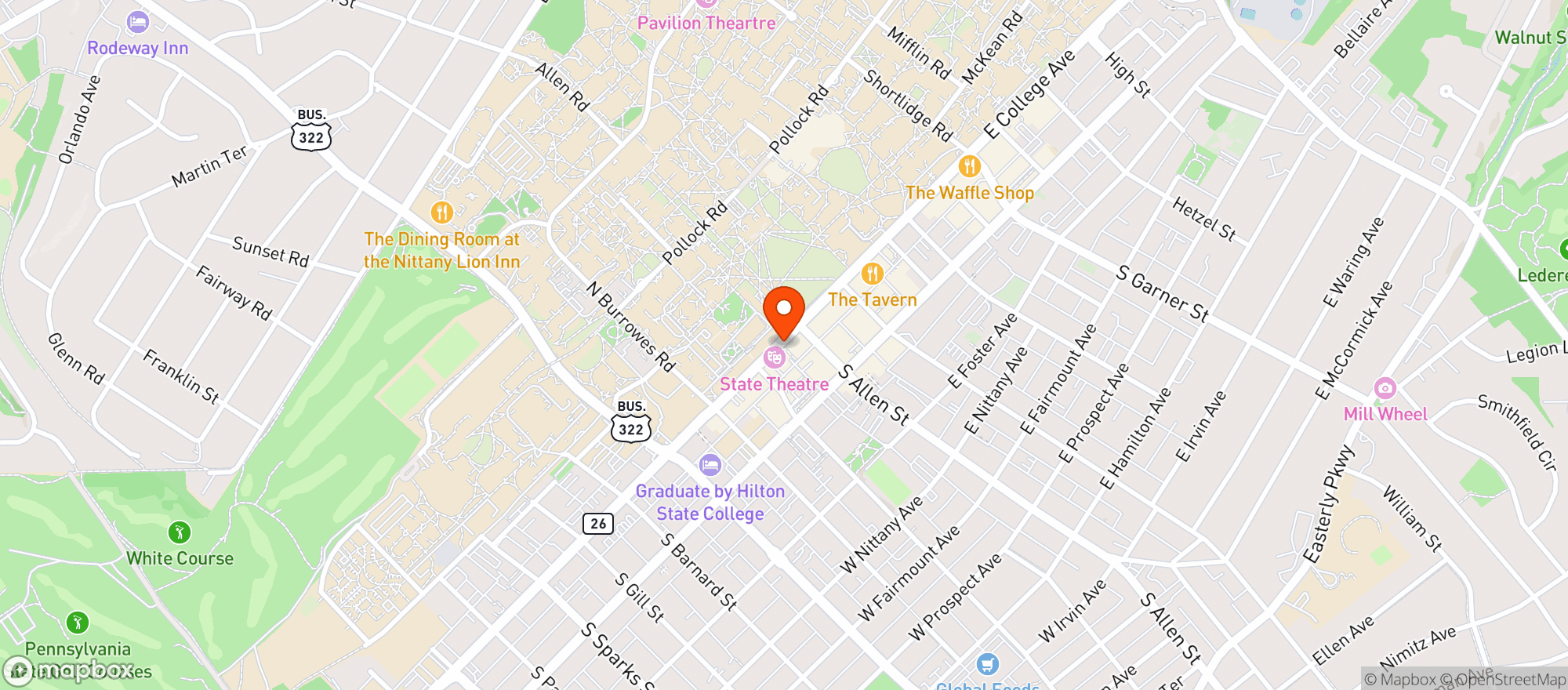 Map showing Corner Room Rest