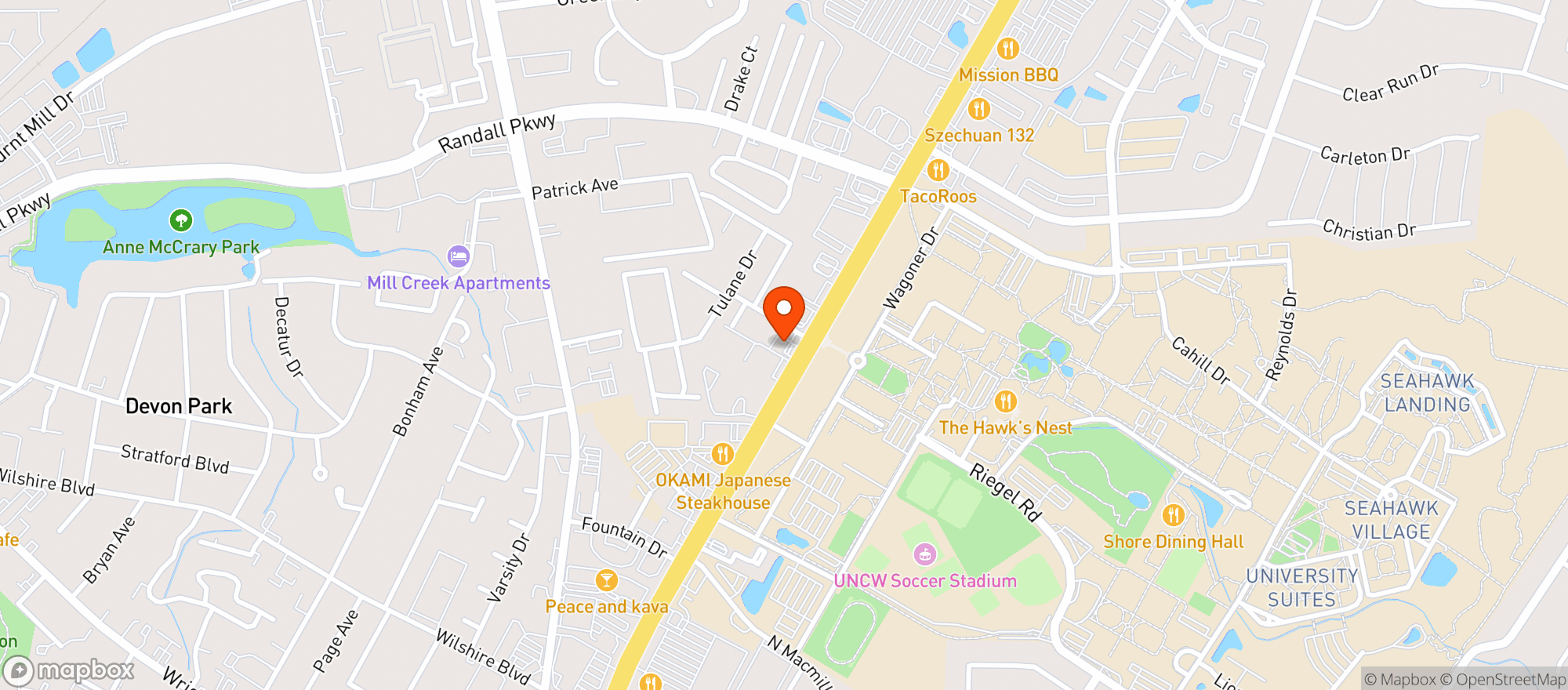 Map showing Gas Center #02 - South College