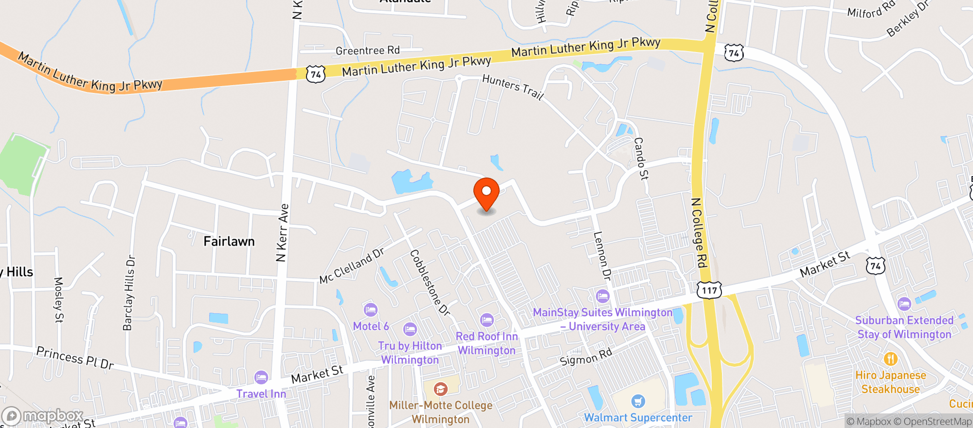 Map showing Target Wilmington