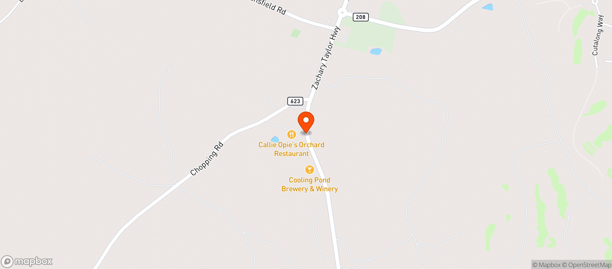 Map showing Callie Opies Orchard