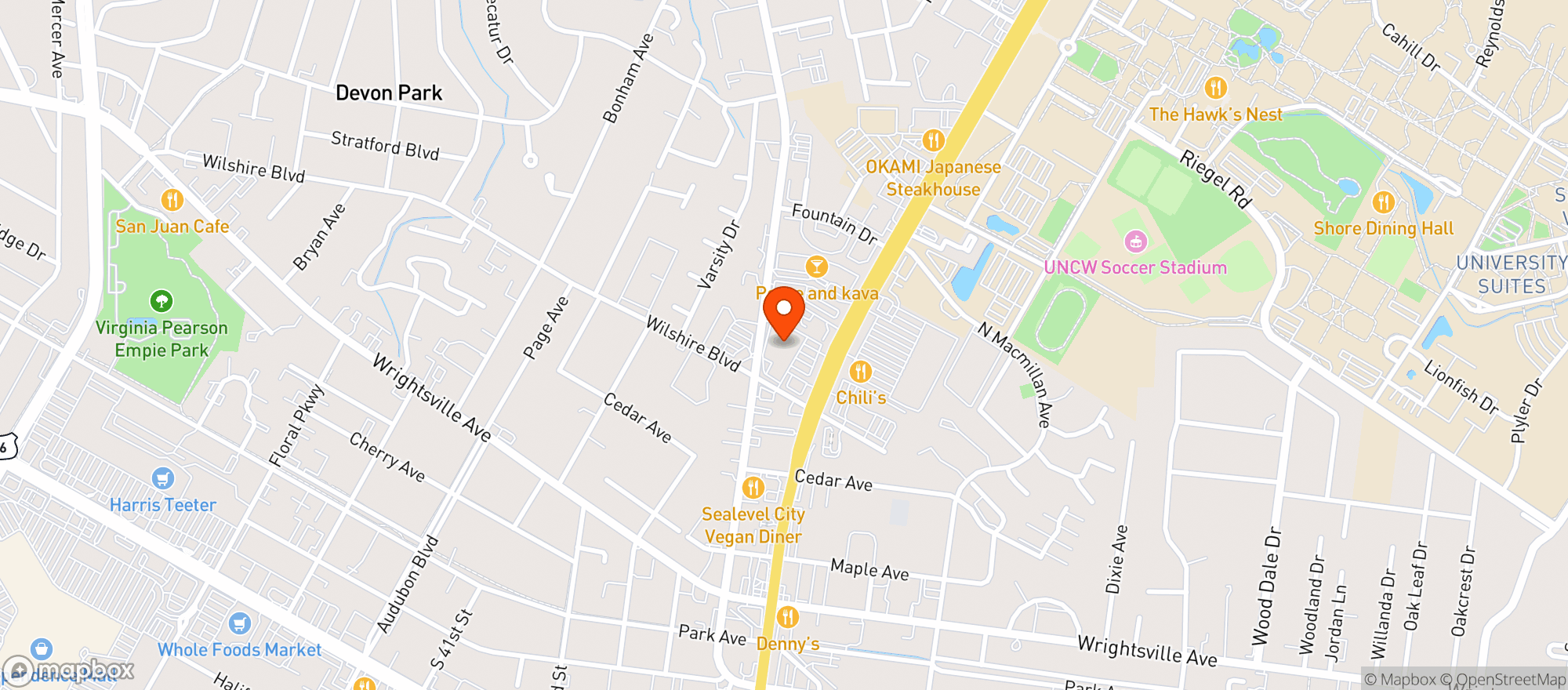 Map showing Harris Teeter