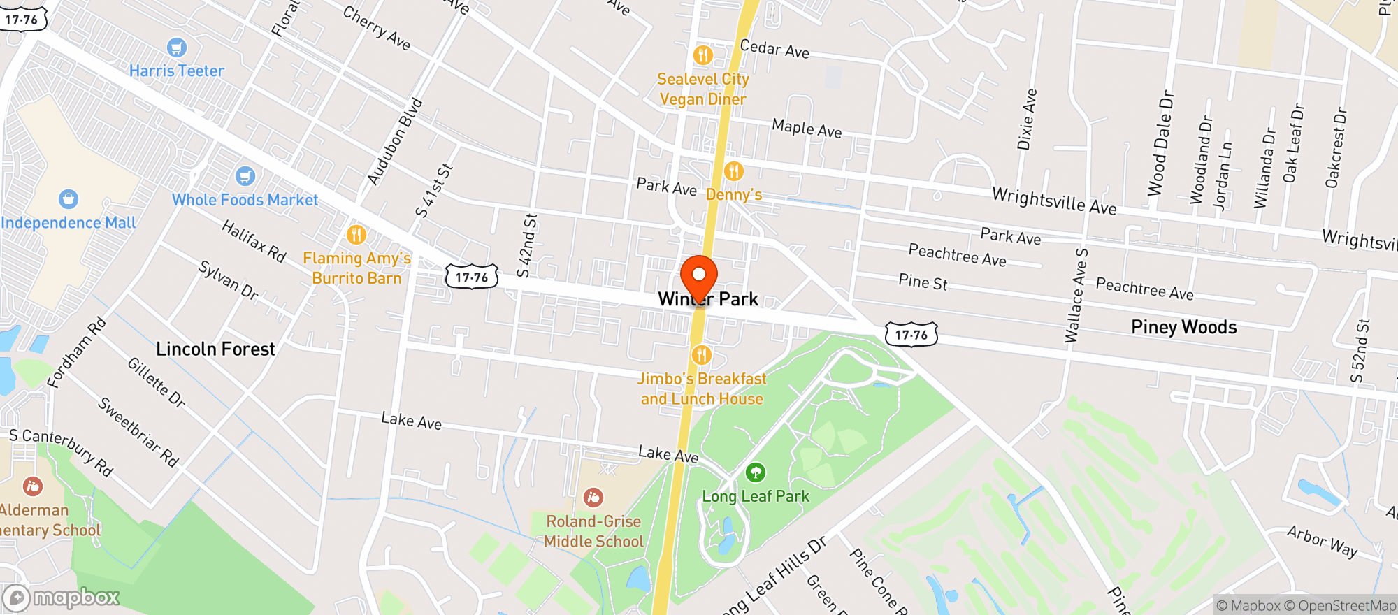 Map showing Alcove Beer Garden