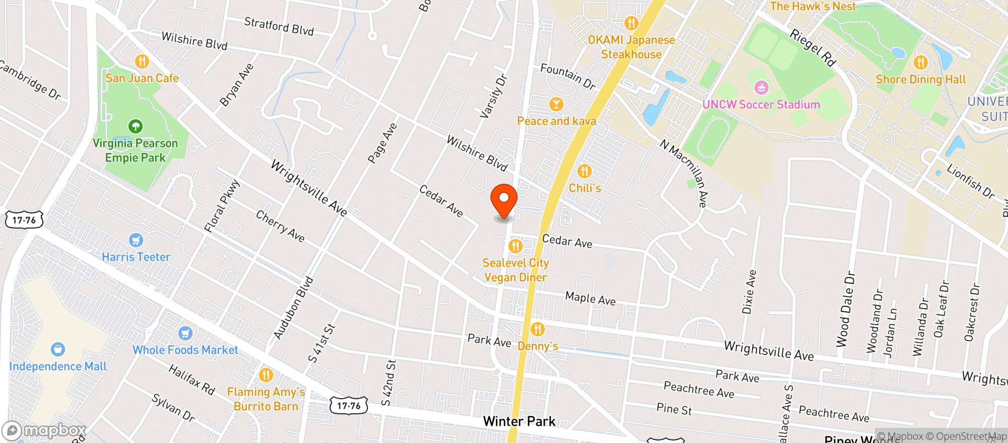 Map showing Midtown Tobacco