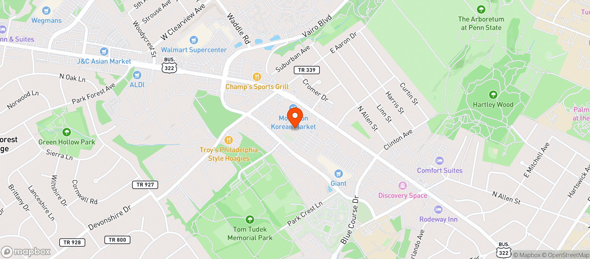 Map showing Weis Markets
