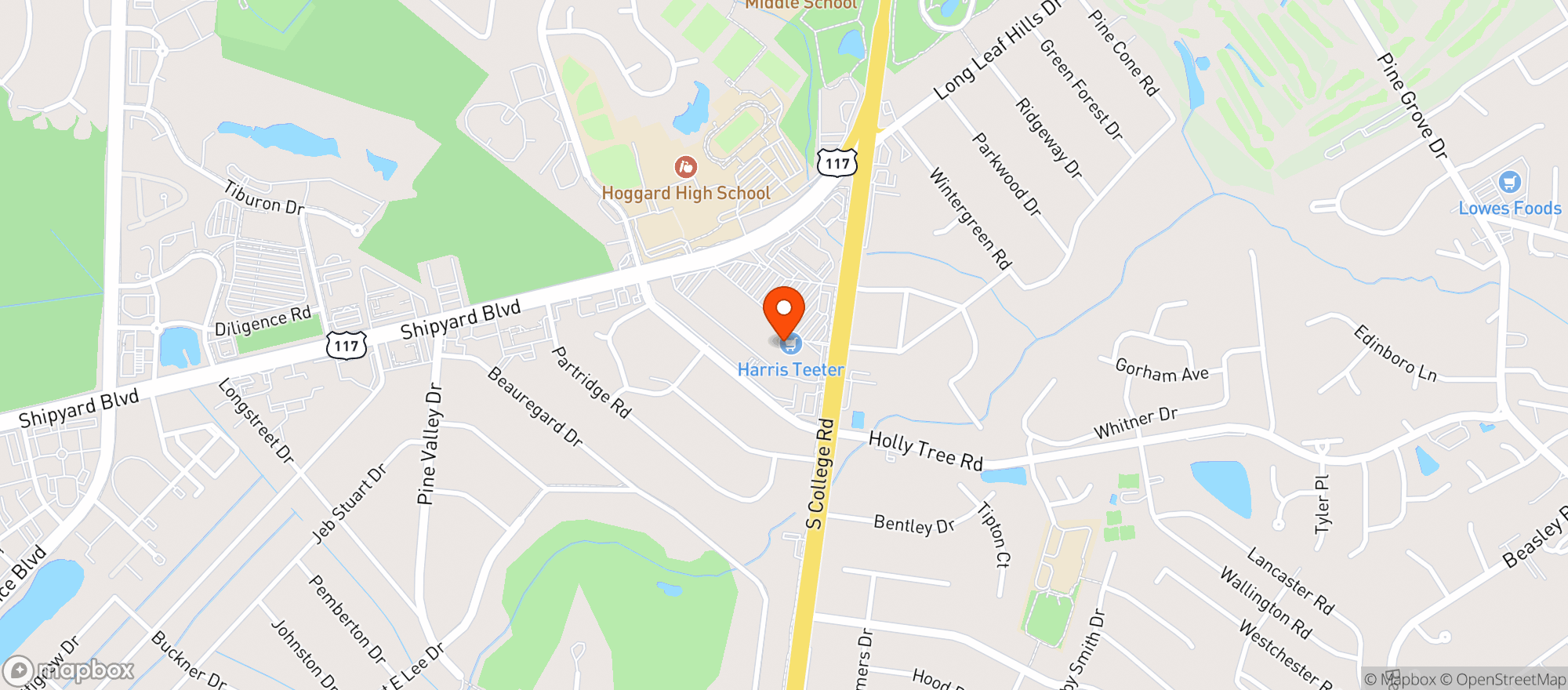 Map showing Harris Teeter