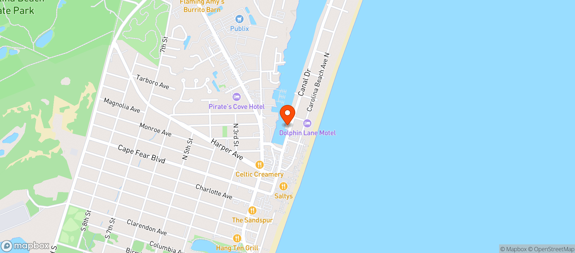Map showing Stoked Restaurant