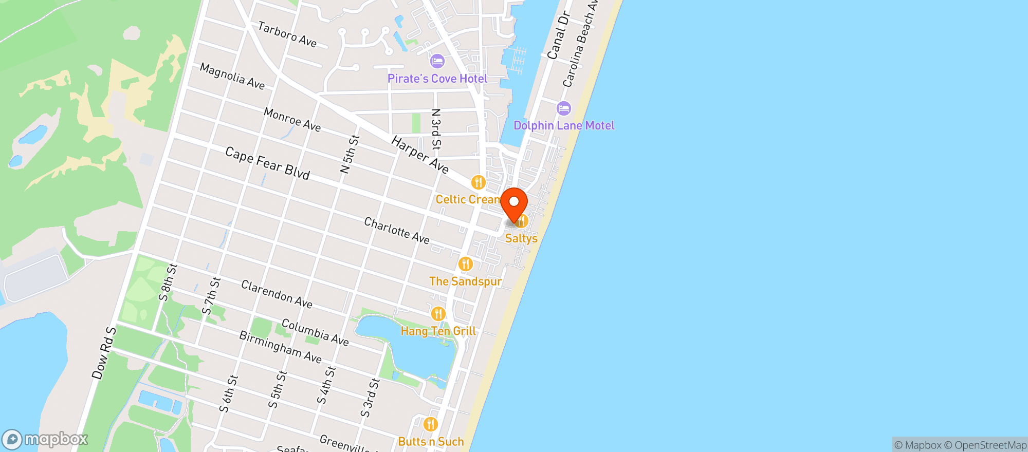 Map showing Sunny Daze Smokehouse