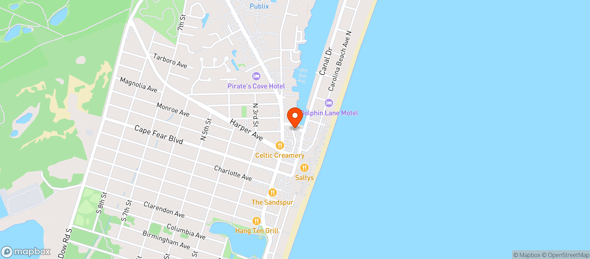 Map showing ISLANDER KWIK MART