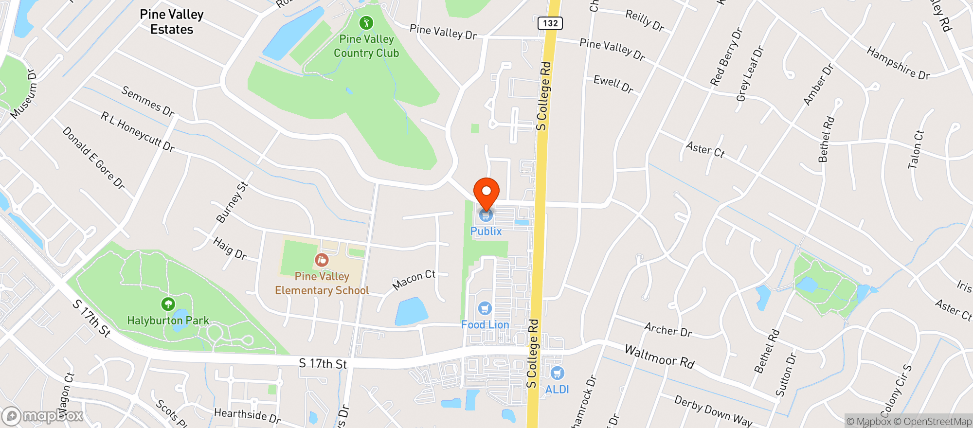 Map showing Publix