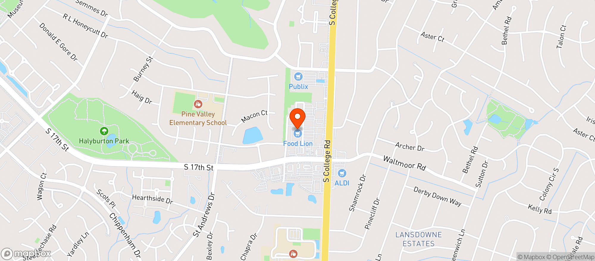 Map showing Food Lion