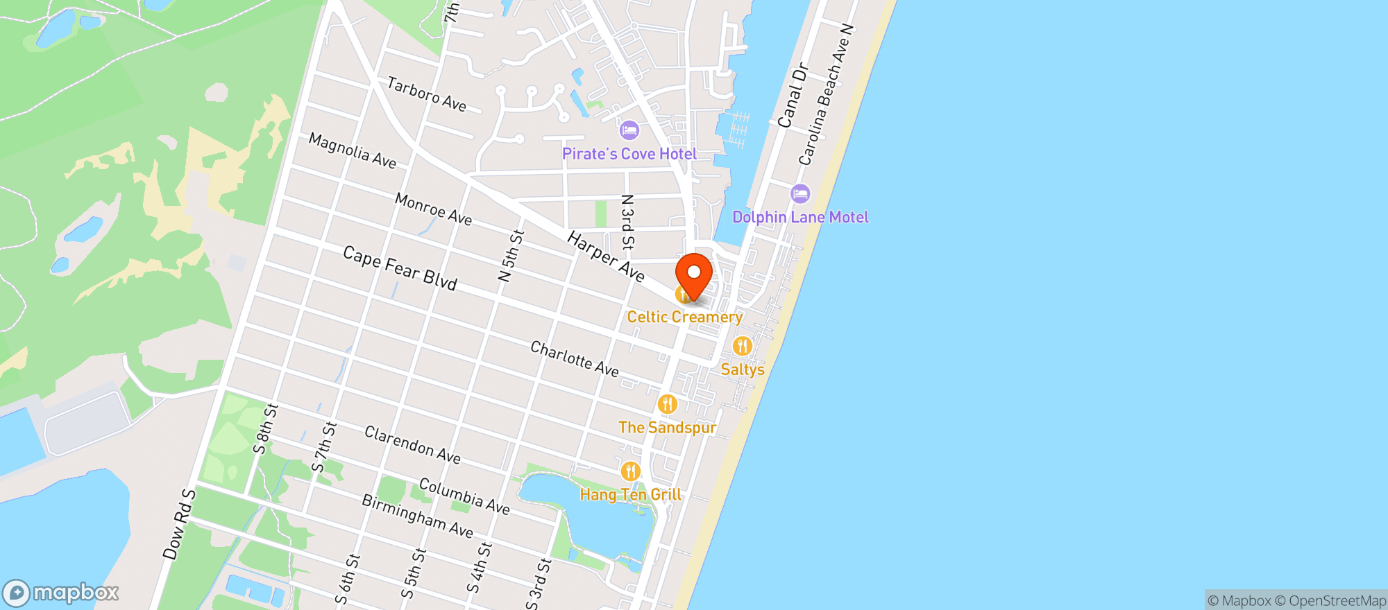Map showing Island Beverage