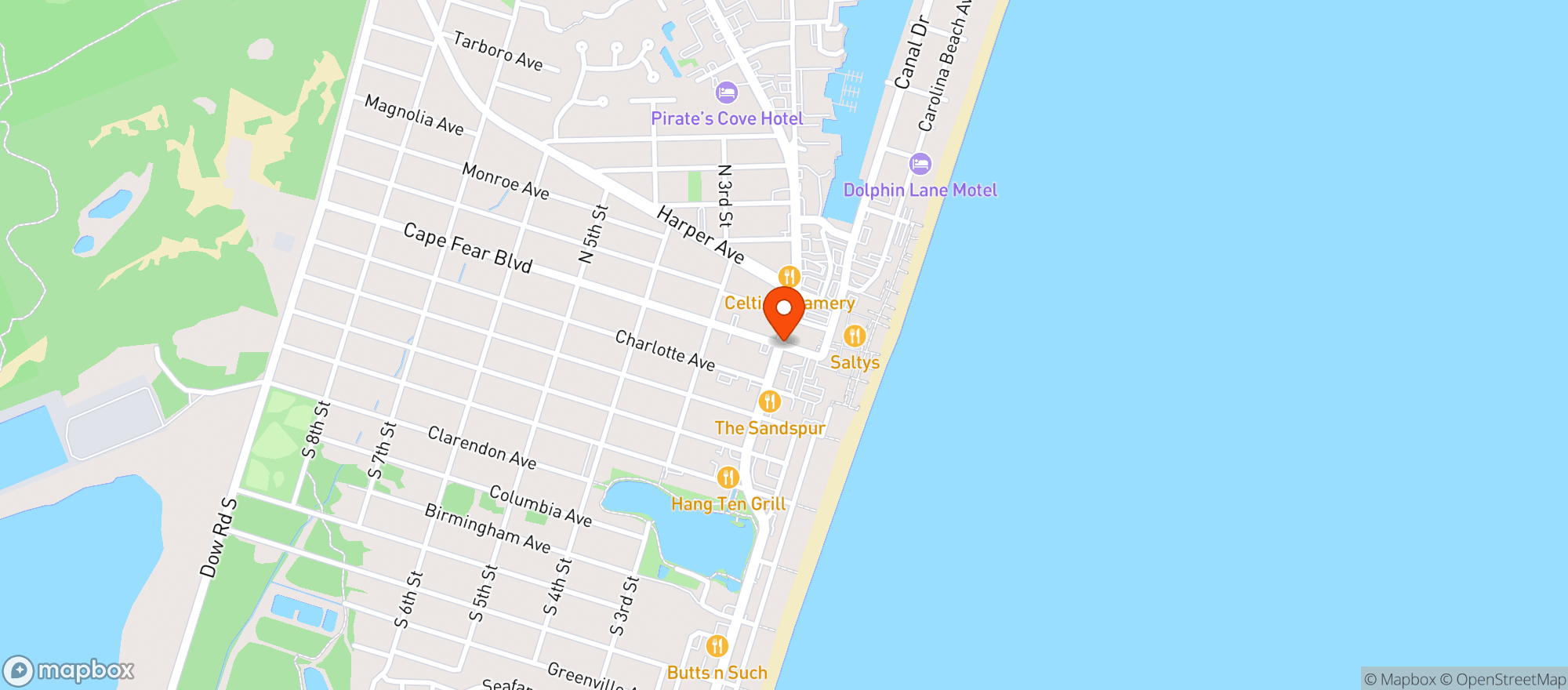 Map showing The Dive