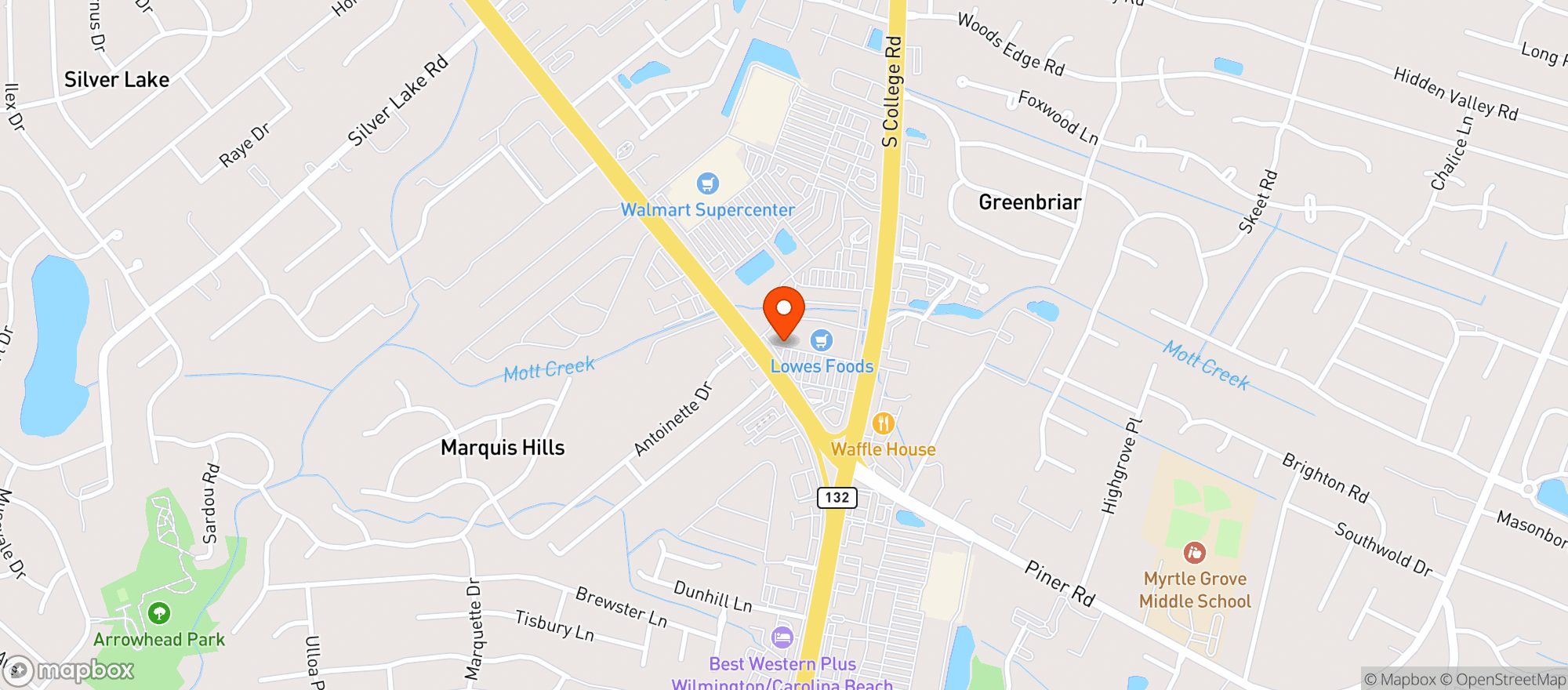Map showing Lowes Foods