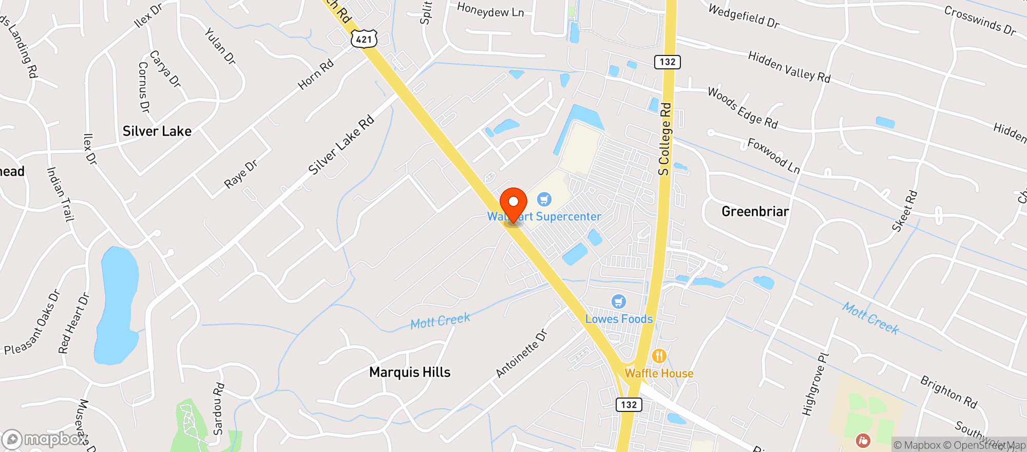 Map showing Walmart Supercenter