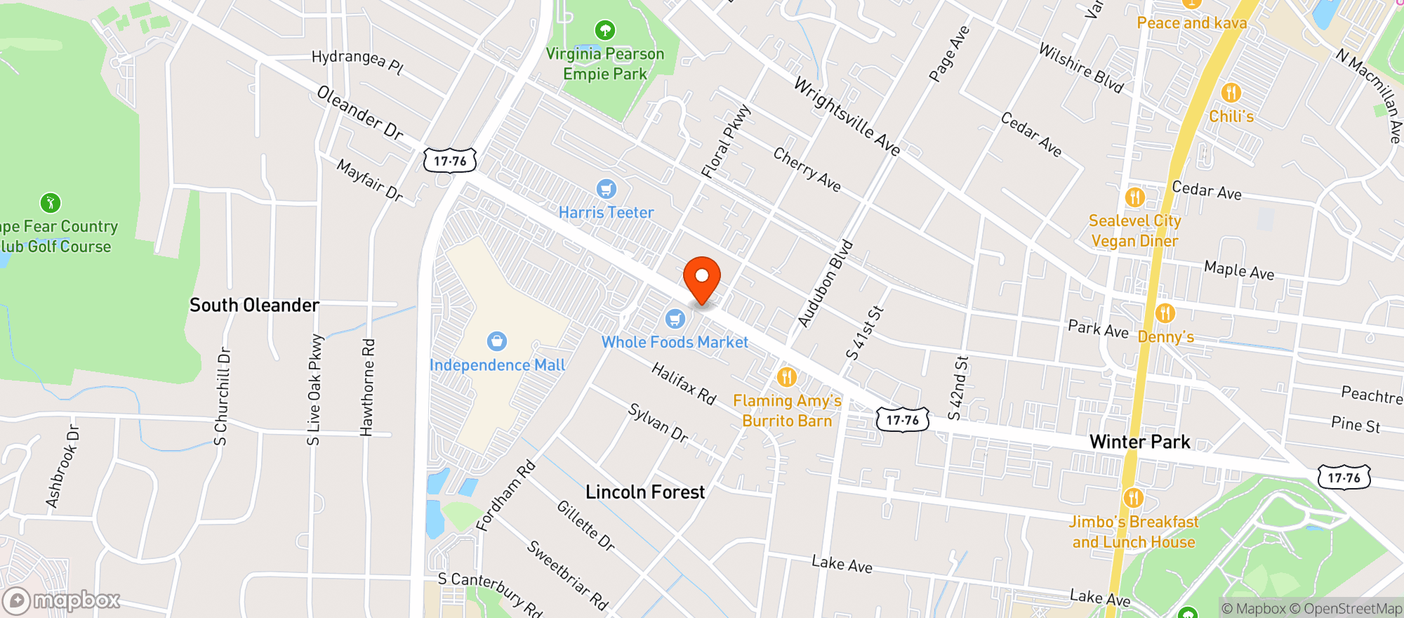 Map showing Whole Foods Market