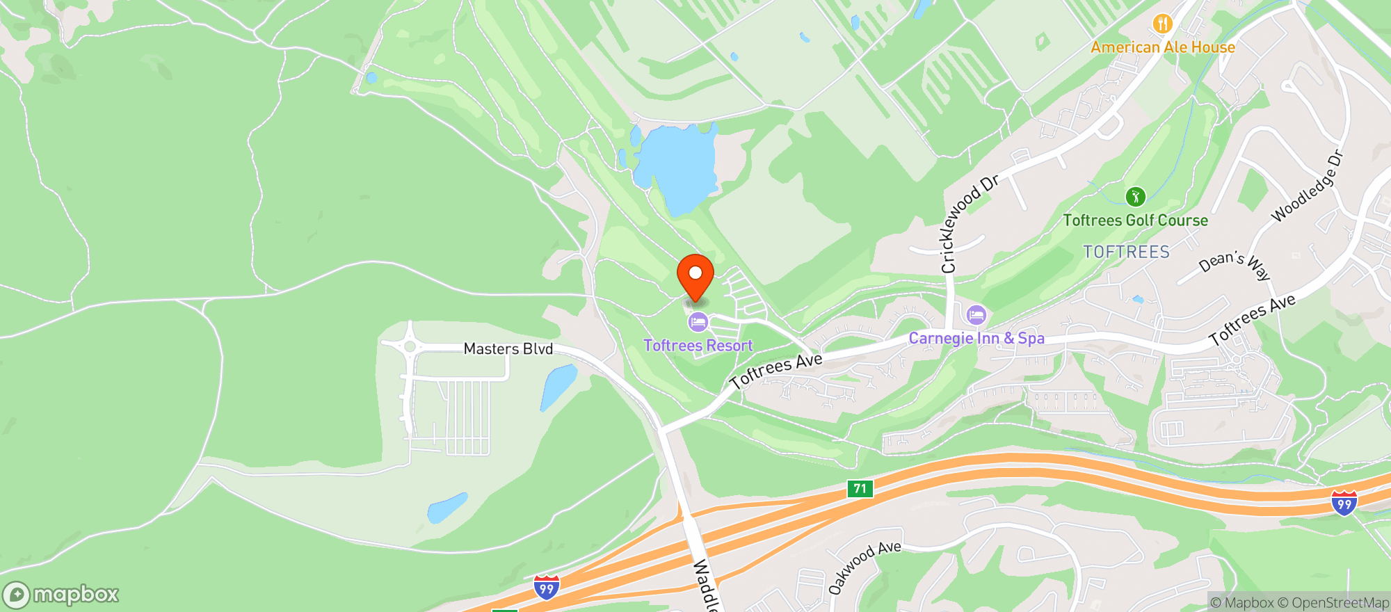Map showing The Field Burger & Tap