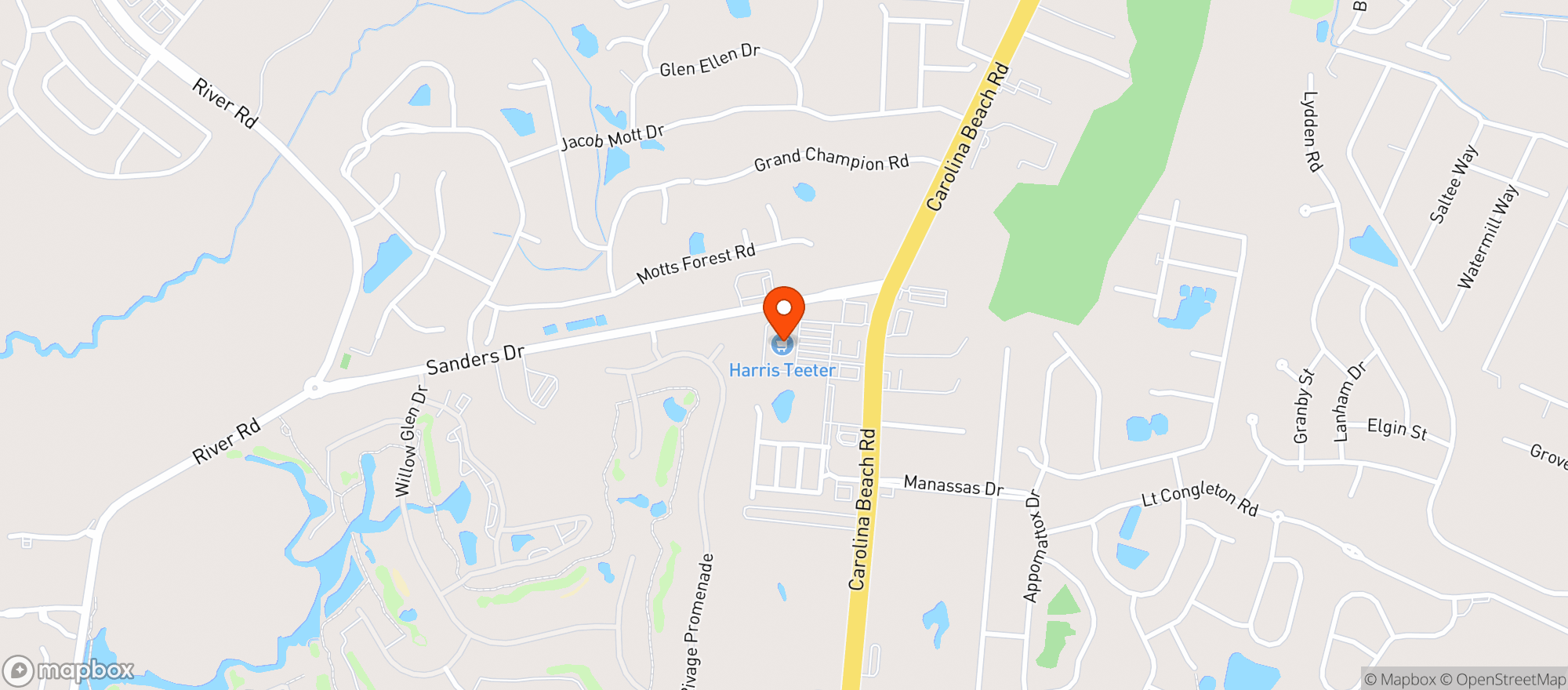 Map showing Harris Teeter