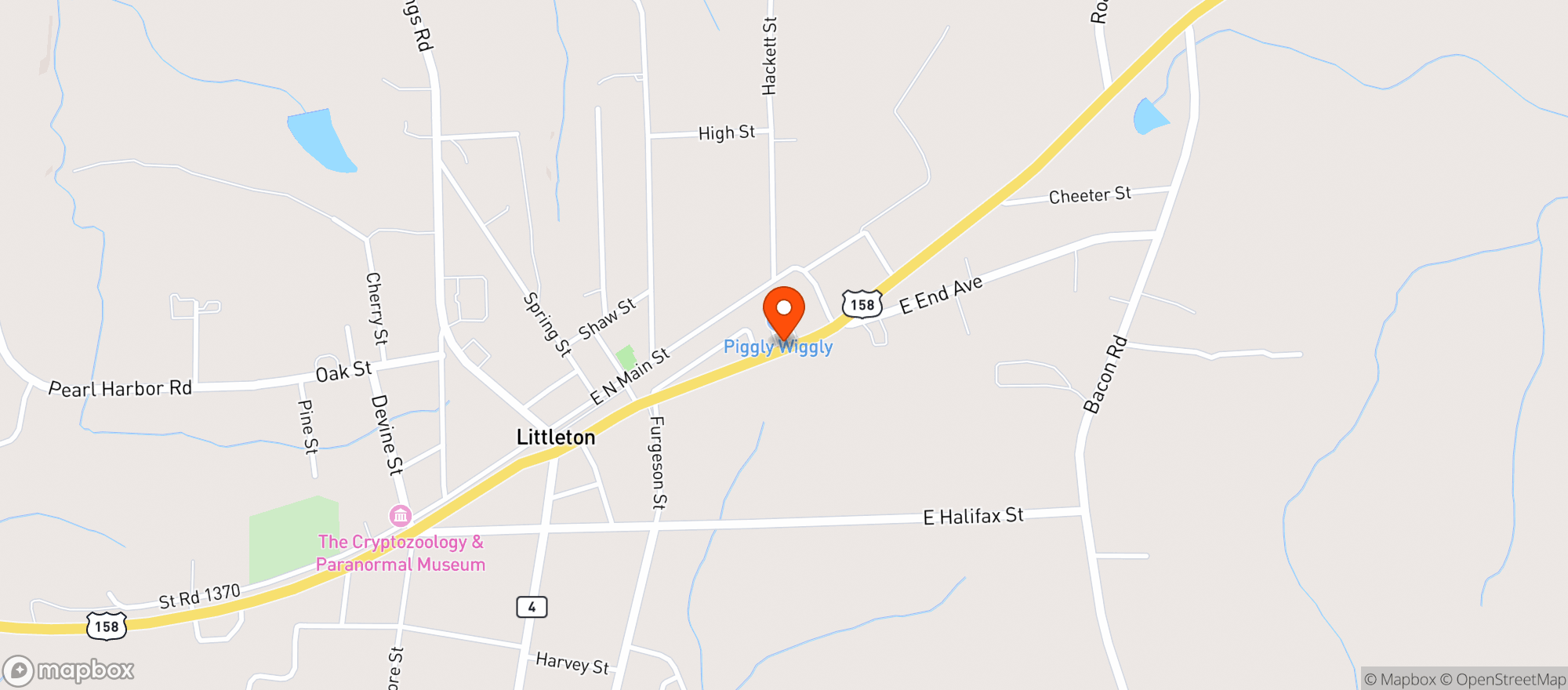 Map showing Piggly Wiggly #26
