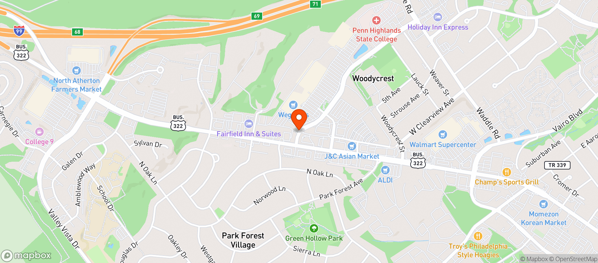 Map showing Wegmans