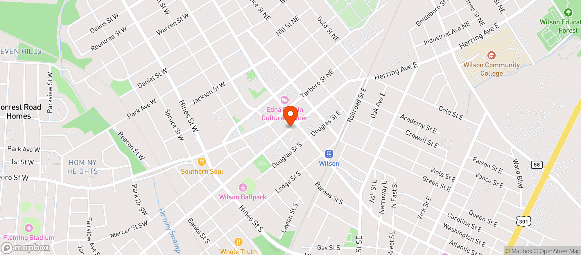 Map showing The Corner