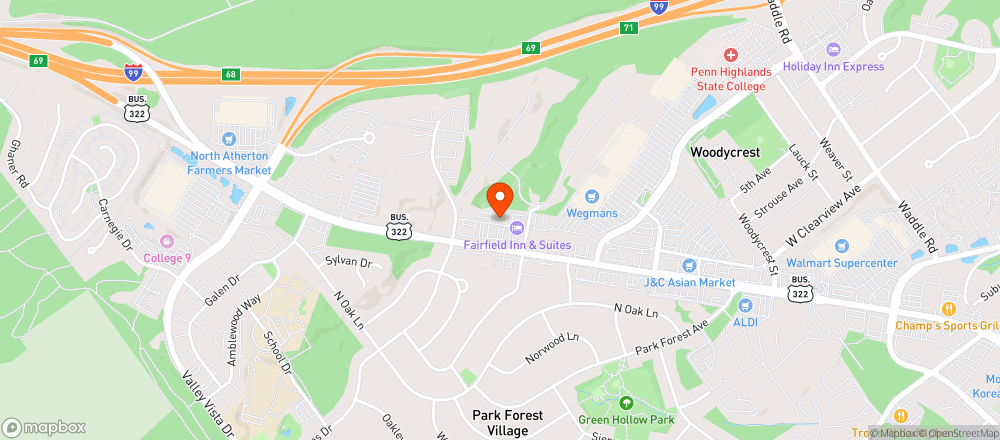 Map showing Otto's Pub & Brewery
