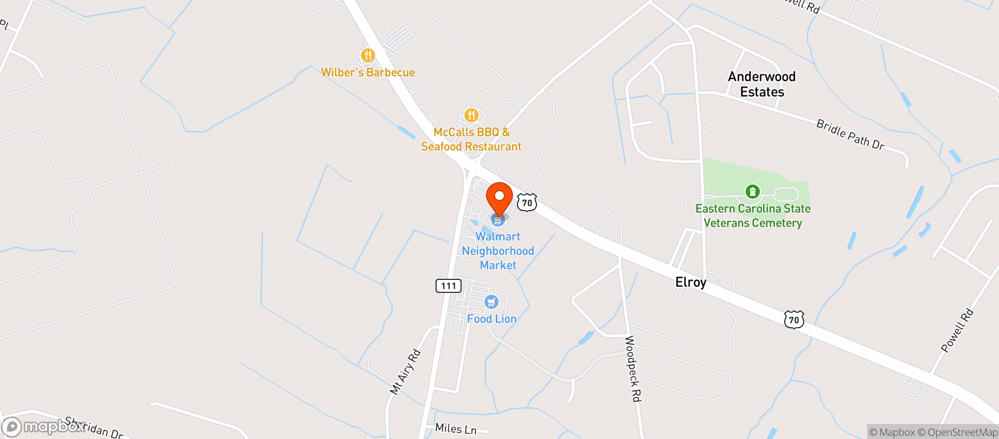 Map showing Walmart Neighborhood Market