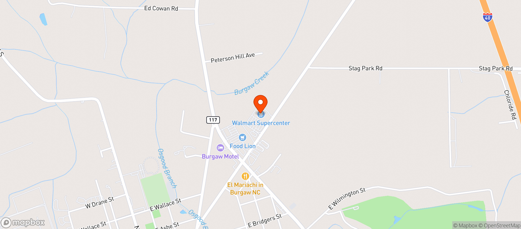 Map showing Walmart Supercenter