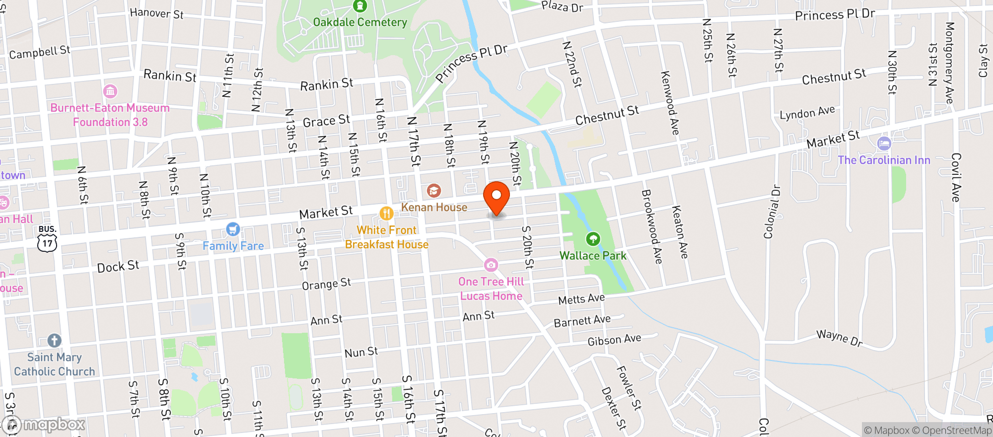 Map showing Sober Store