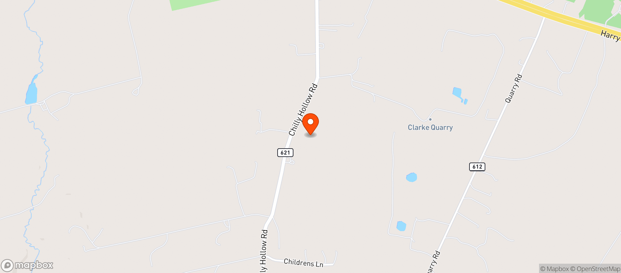 Map showing Chilly Hollow Brewing Company