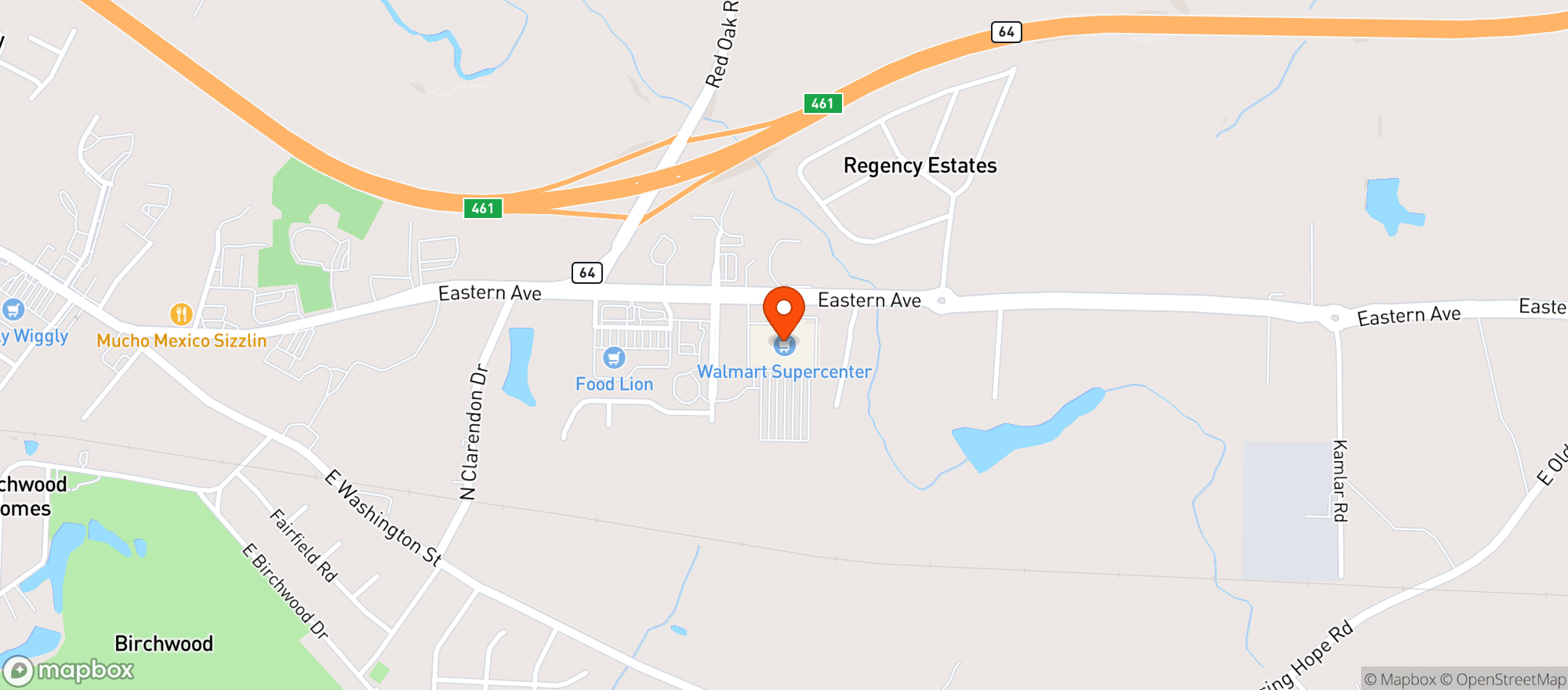 Map showing Walmart Supercenter