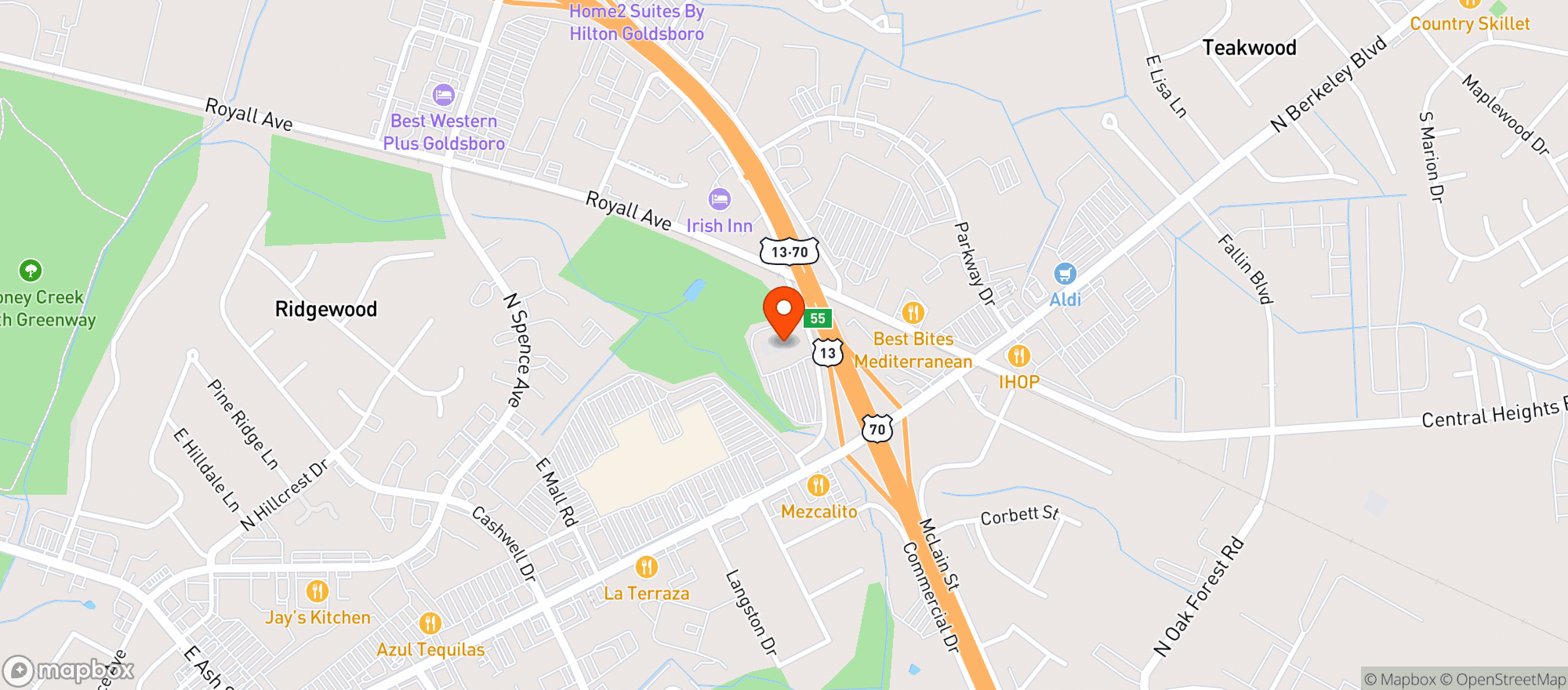 Map showing Target