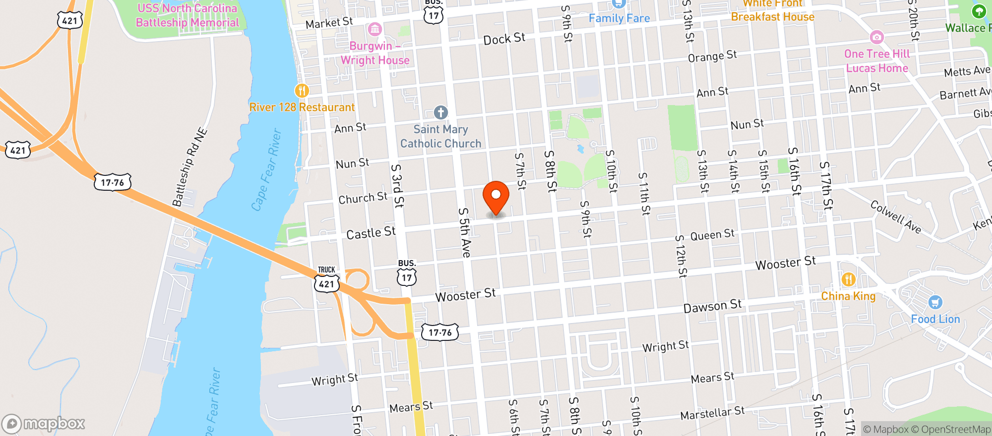 Map showing Wilmington Dispensary