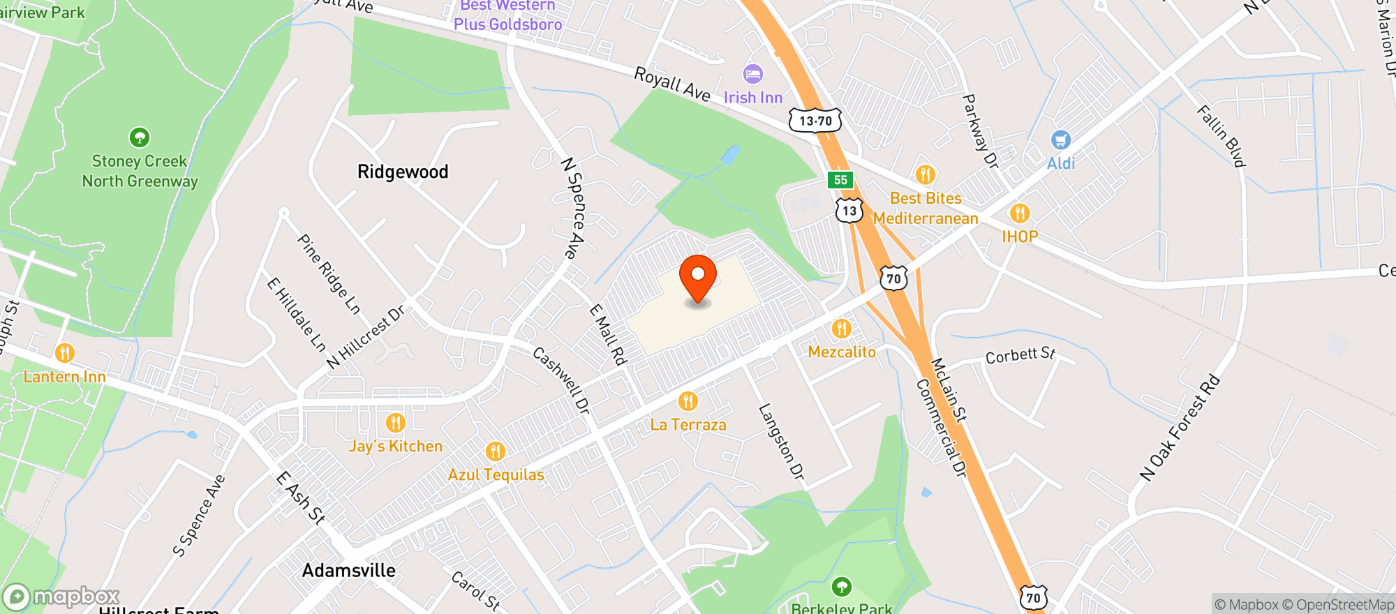Map showing Gnc