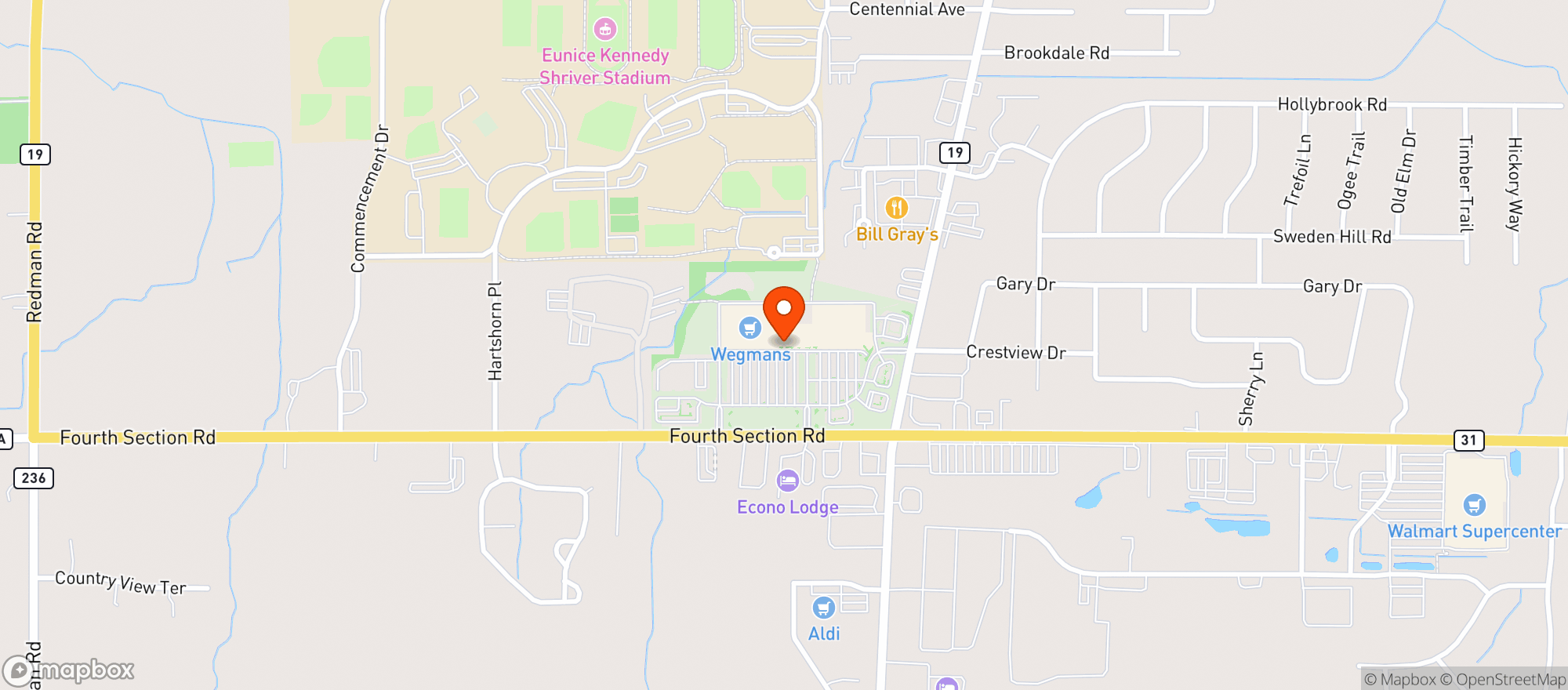 Map showing Wegmans