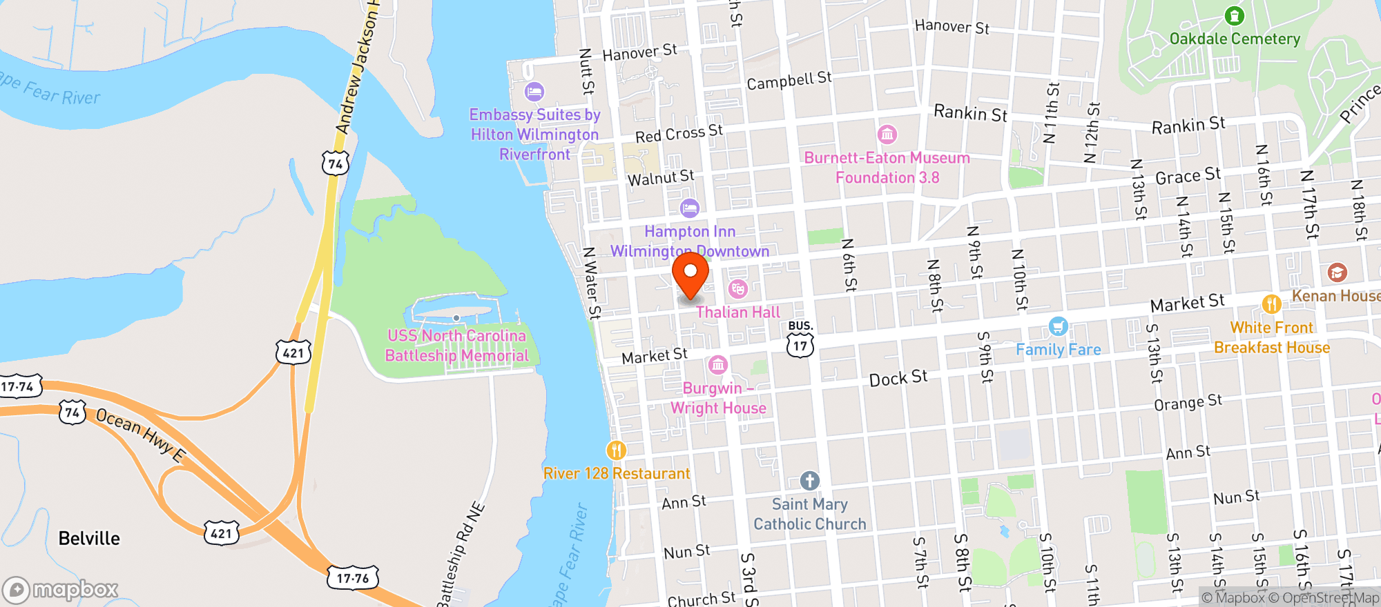 Map showing The Husk