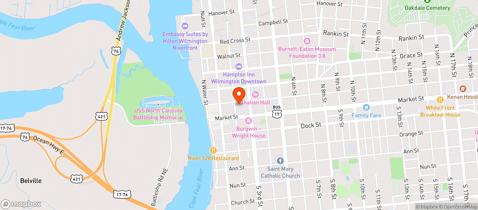 Map showing Bespoke Coffee & Dry Goods