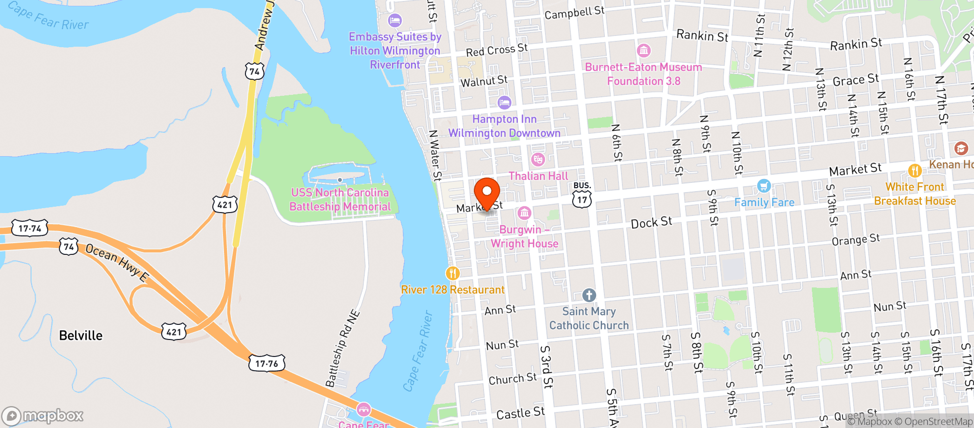 Map showing Fork N Cork