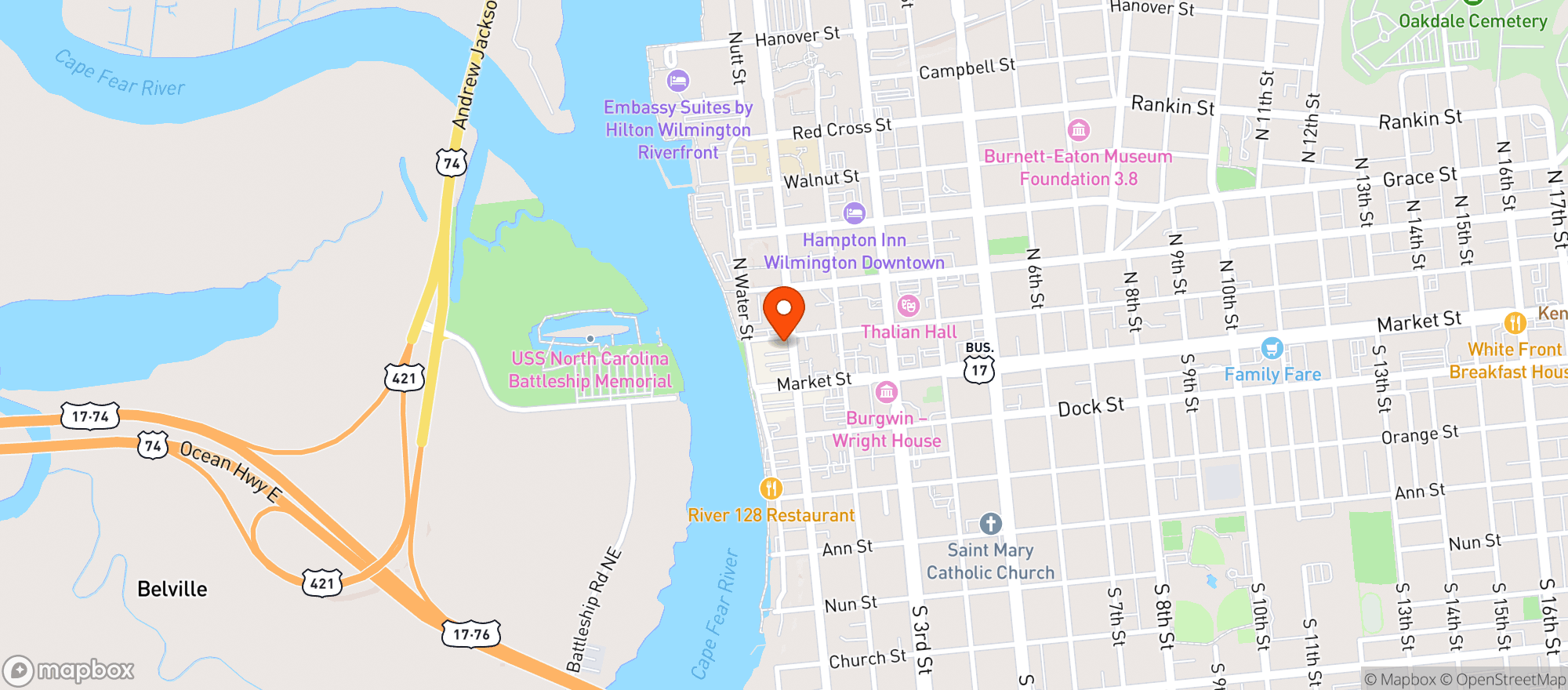 Map showing Gourmet Market