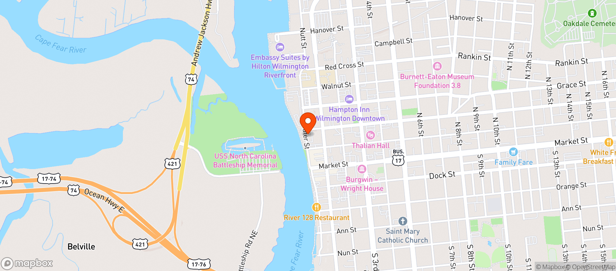 Map showing Cape Fear Gnomies