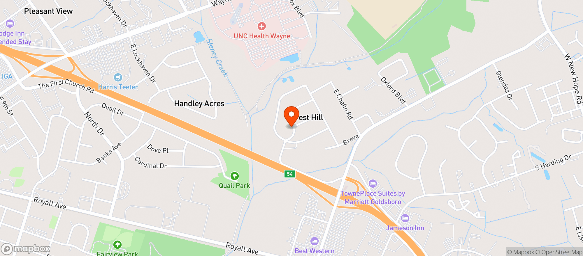 Map showing Vitamin Shoppe - Goldsboro